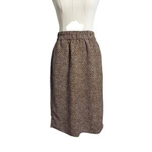 J.Crew Skirt Small Brown Elastic Waist Midi Casual Secretary Preppy Twee Career